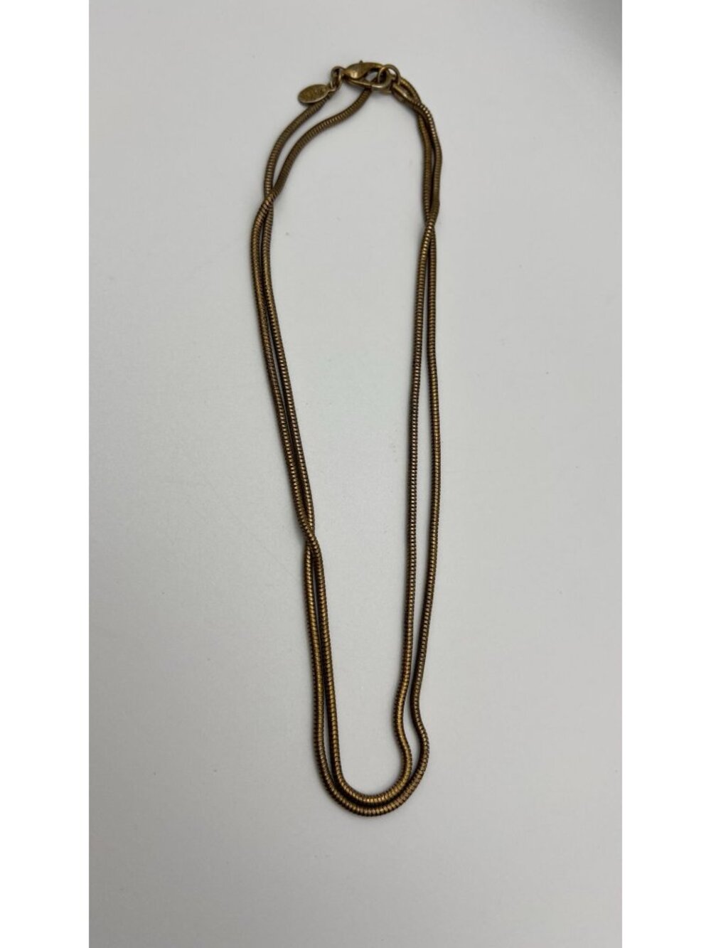 Vintage Express Double-Strand Snake Chain Necklace In Antiqued Gold Finish
